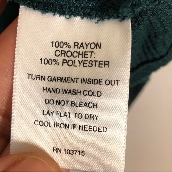 Valerie Stevens Emerald Green Cold Shoulder Peasant Blouse - Picture 12 of 12